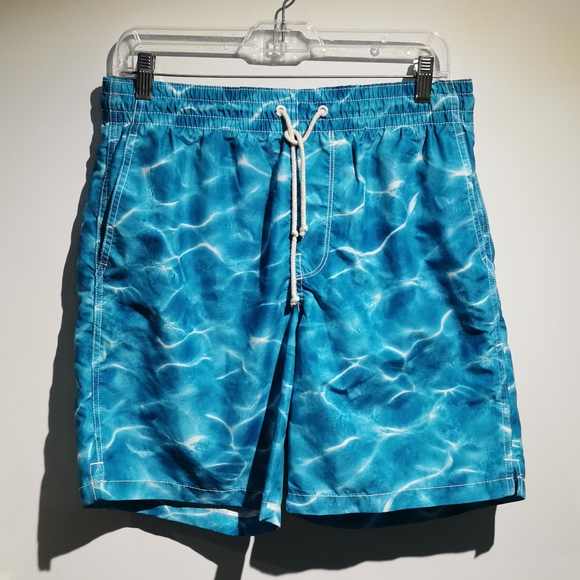 OLD NAVY | Swim Trunks, Blue Water Print - Picture 1 of 7
